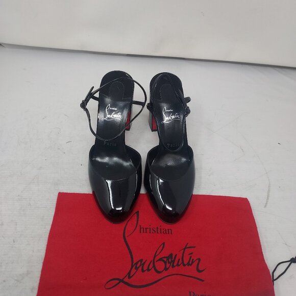 Christian Louboutin Jane Patent Strappy Slingback Pumps - Picture 7 of 14